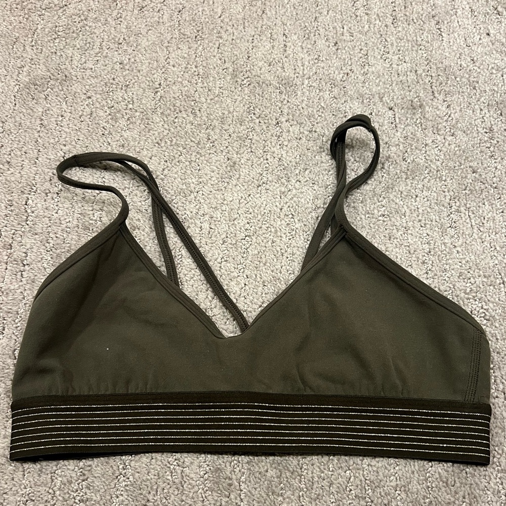 Olive green sports bra